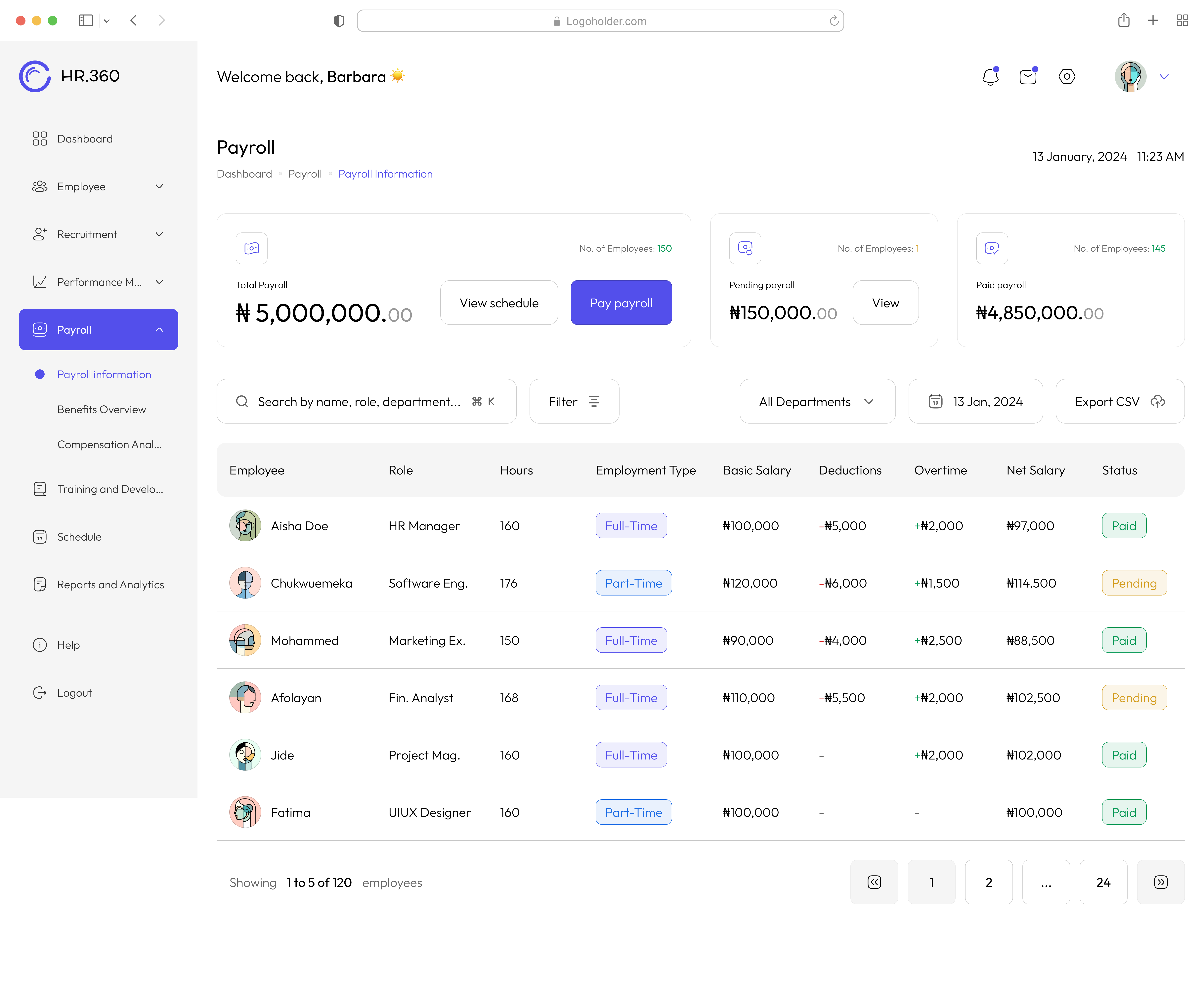 StaffHub HR Dashboard